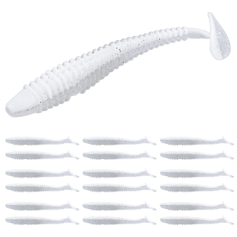 RUNCL Swimbaits Paddle 10/20/30/40PCS, 5/4/3/2 Inchs Paddle Tail, Soft Lure for Trout Crappie Bass, Durable Plastic Bait Swimmer for Saltwater/Freshwater, Fishing Lover's Gift - Image 1
